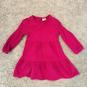 EUC- size 3T Wonder Nation Vibrant Pink Casual Dress